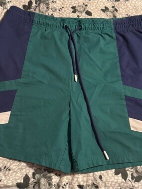Target Green and Navy Men's Athletic Shorts